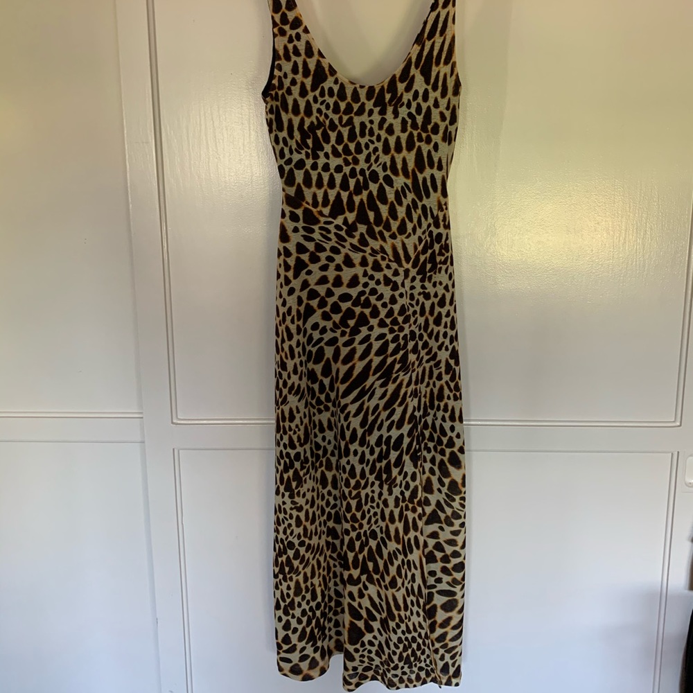 Topshop animal print midi length dress